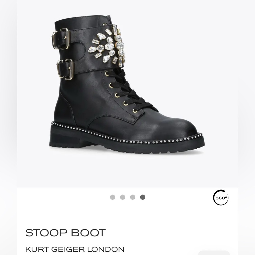 Kurt Geiger Black Ankle Boots with Embellishments